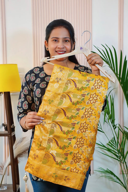 Elegant Yellow Silk Saree from House of Daisy