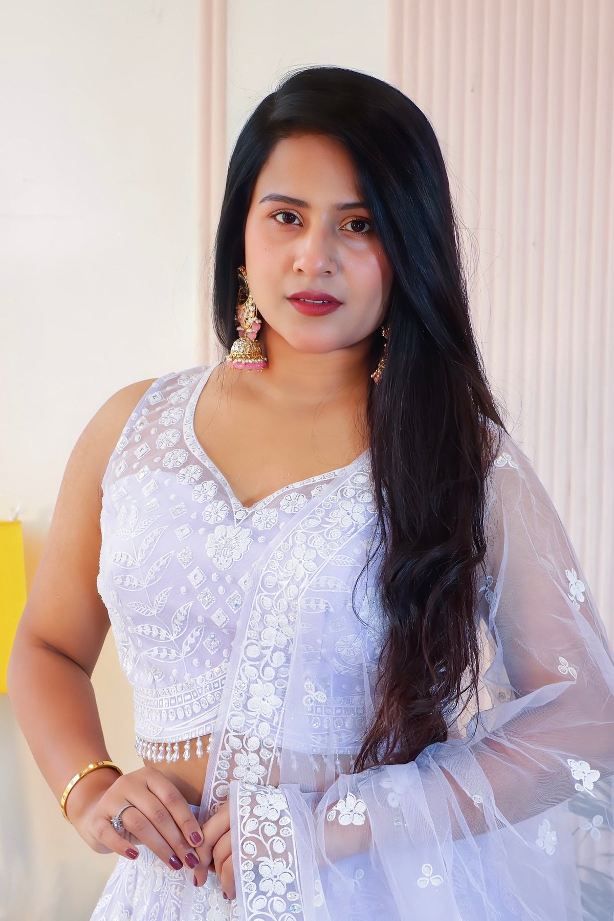 Lilac Lavender Crop Top Lehenga from House of Daisy