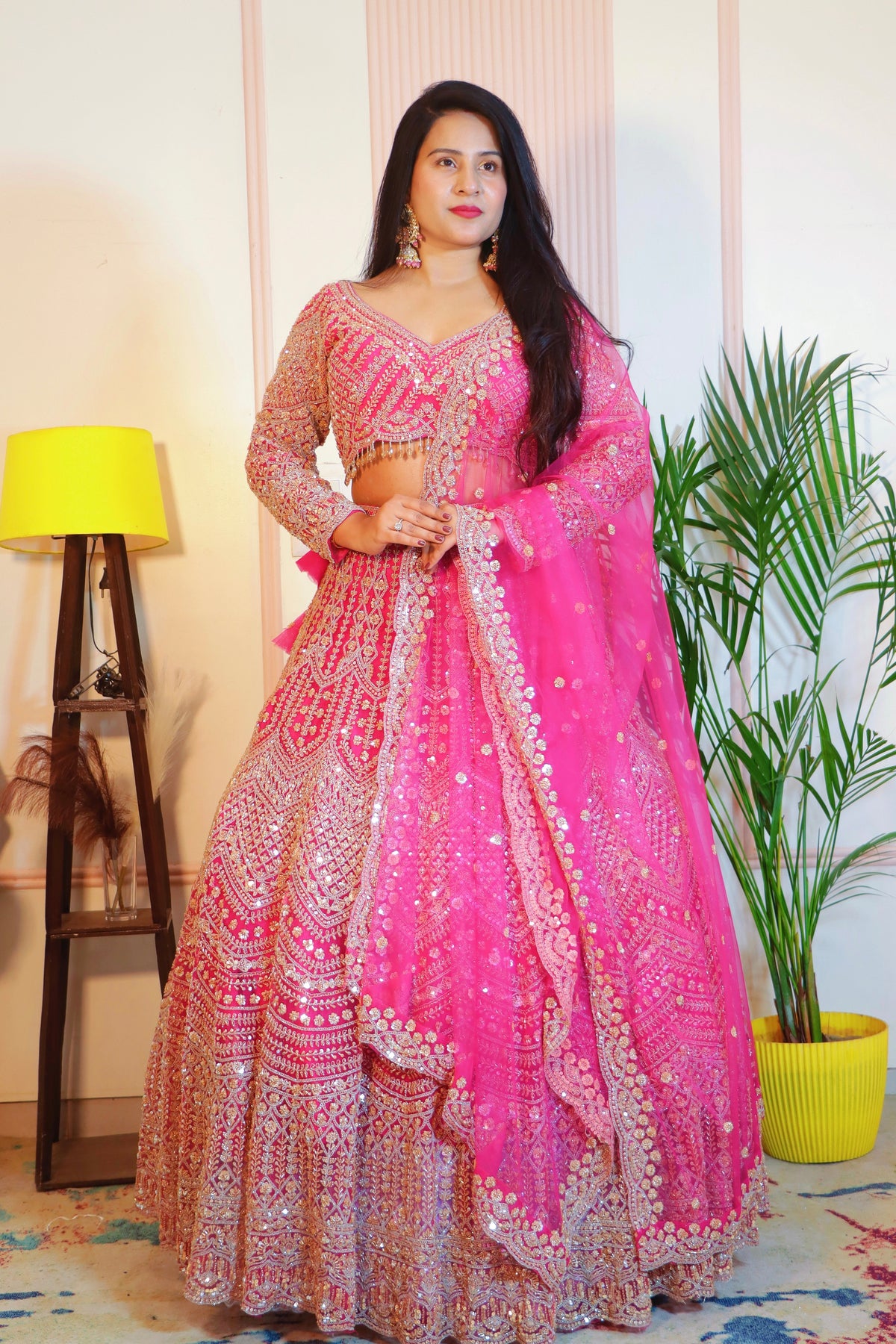 Hot pink lehenga from House of Daisy