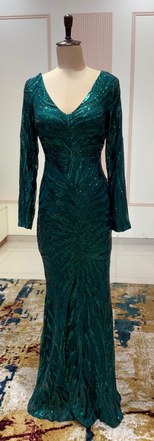 Mermaid Cocktail Gown in Green from House of Daisy