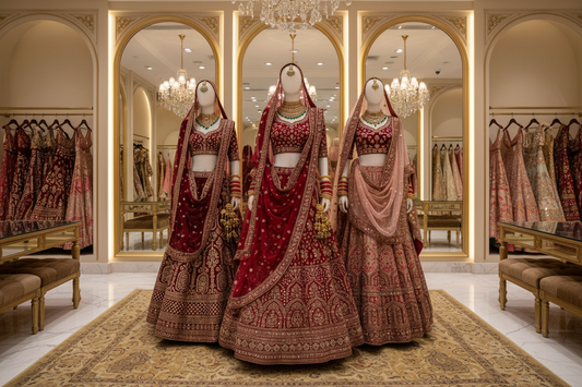 Bridal lehenga store for Huda Complex brides