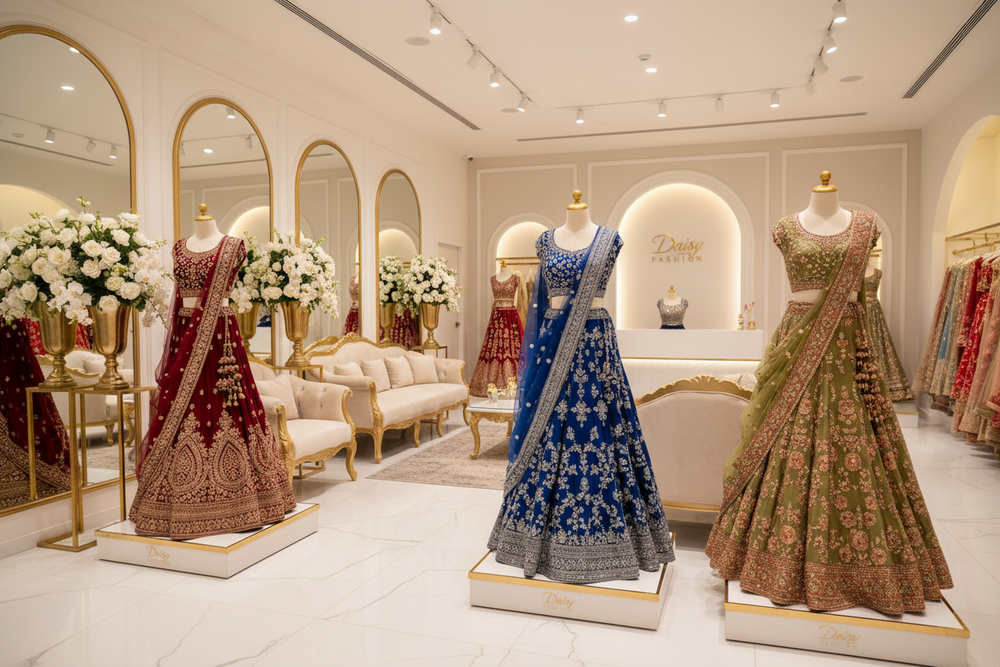 Sector 15 Bridal Wear Dresses: Couture Bridal Lehenga Trends for 2025 at Daisy Fashion