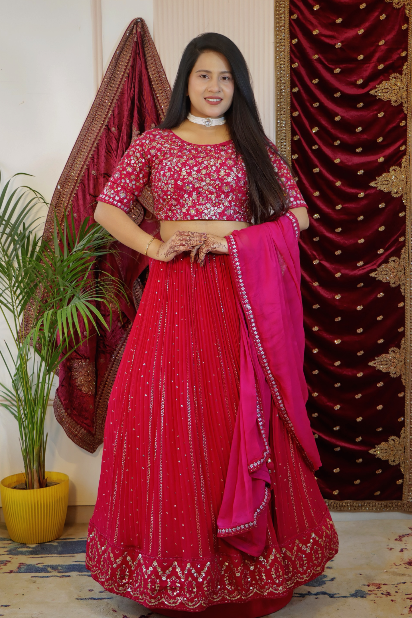 Ruby Pink Lehenga