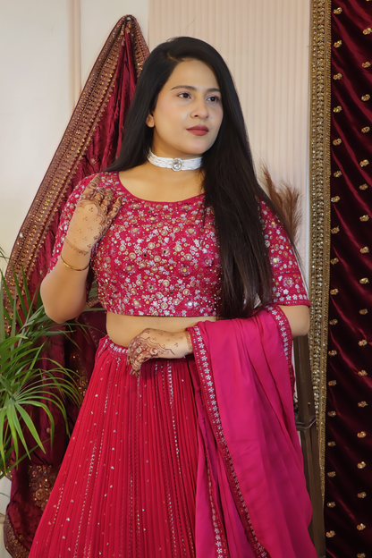 Ruby Pink Lehenga