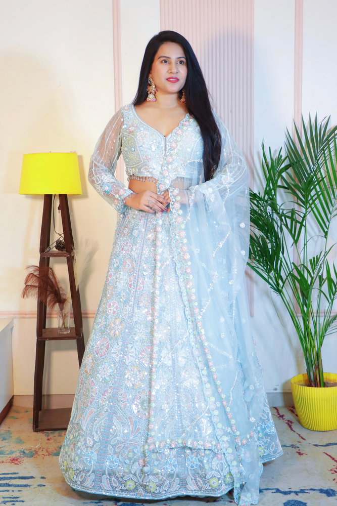 Powder Blue Lehenga Set