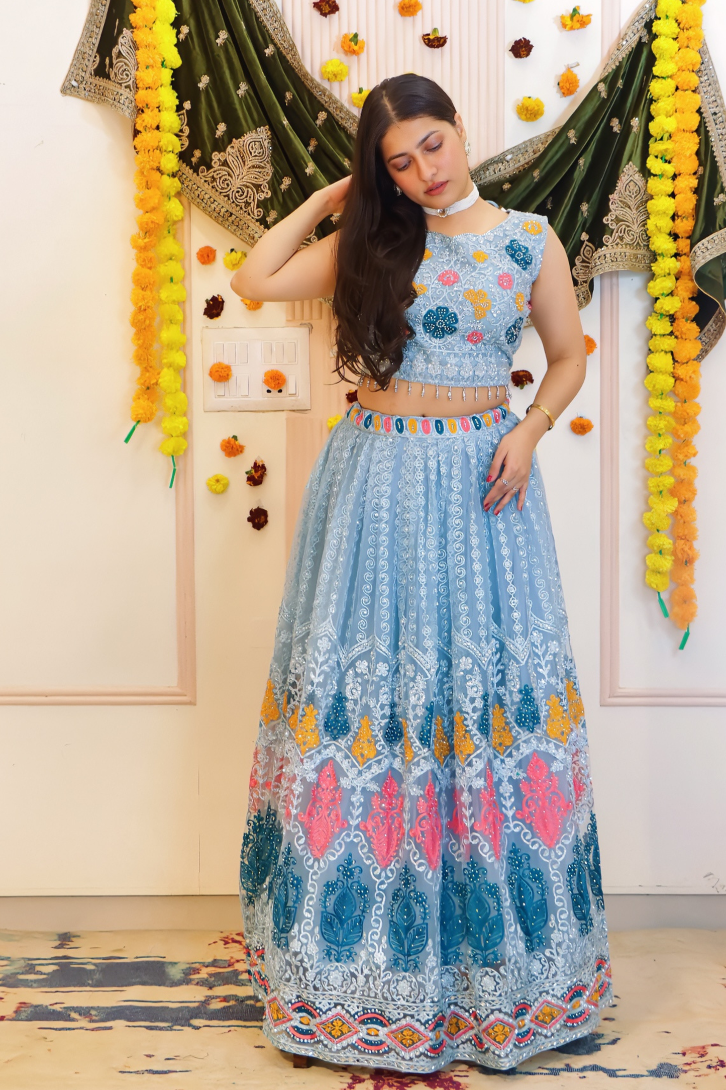 Powder Blue Lehenga
