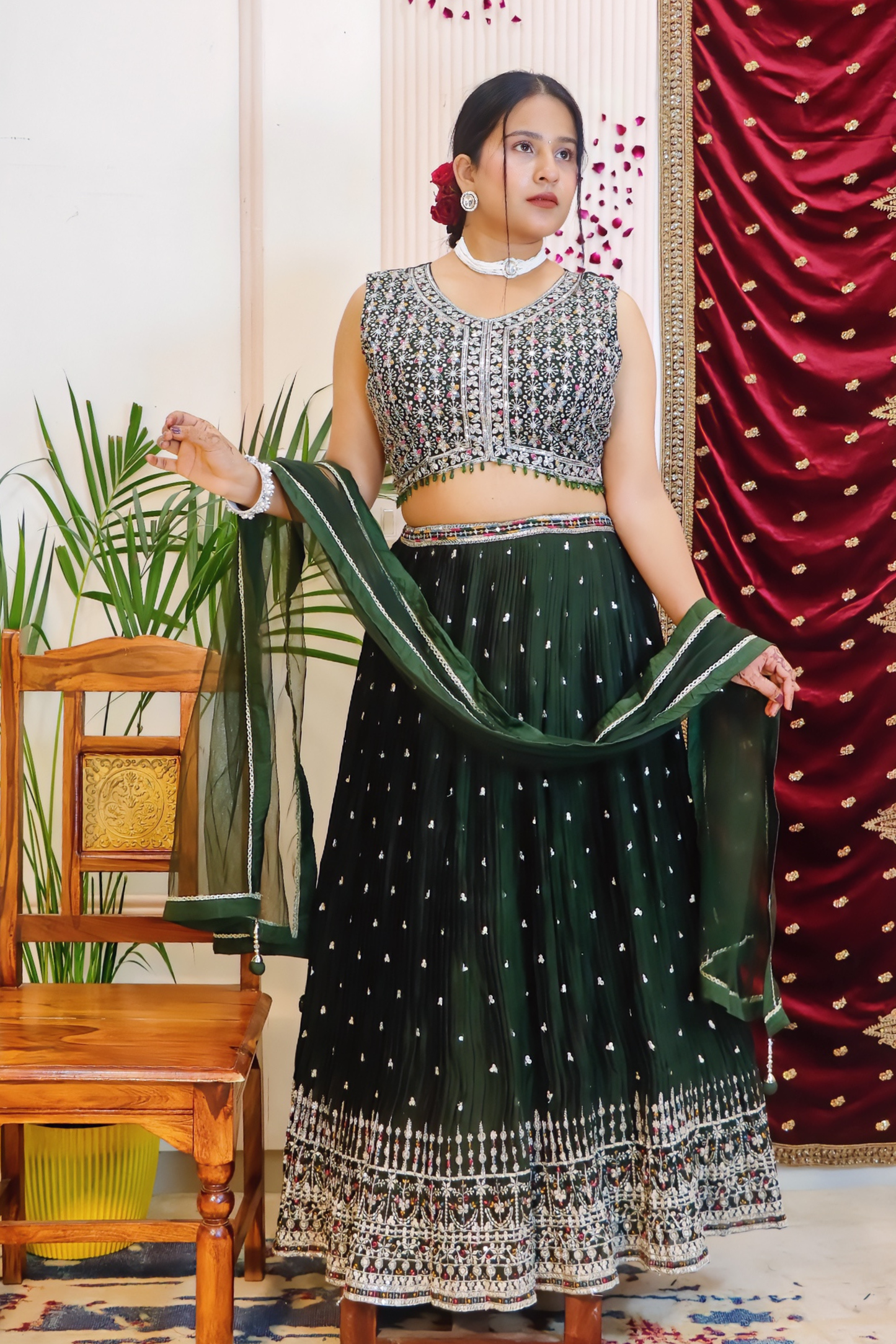 Deep Emerald Lehenga
