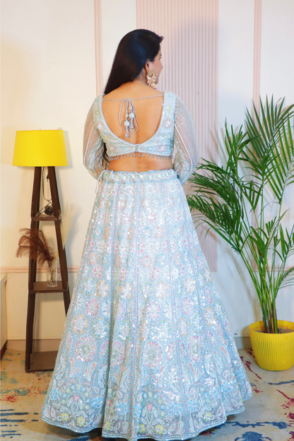 Powder Blue Lehenga Set