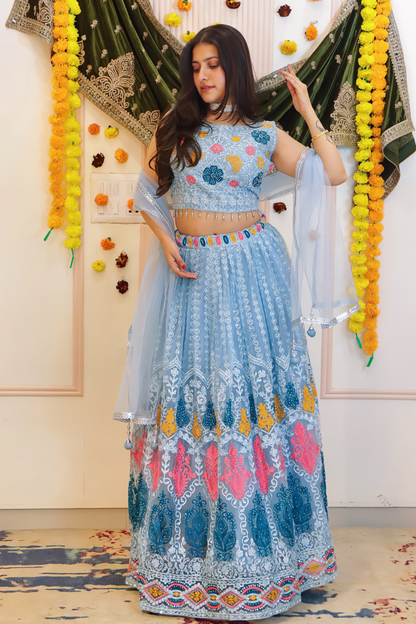 Powder Blue Lehenga