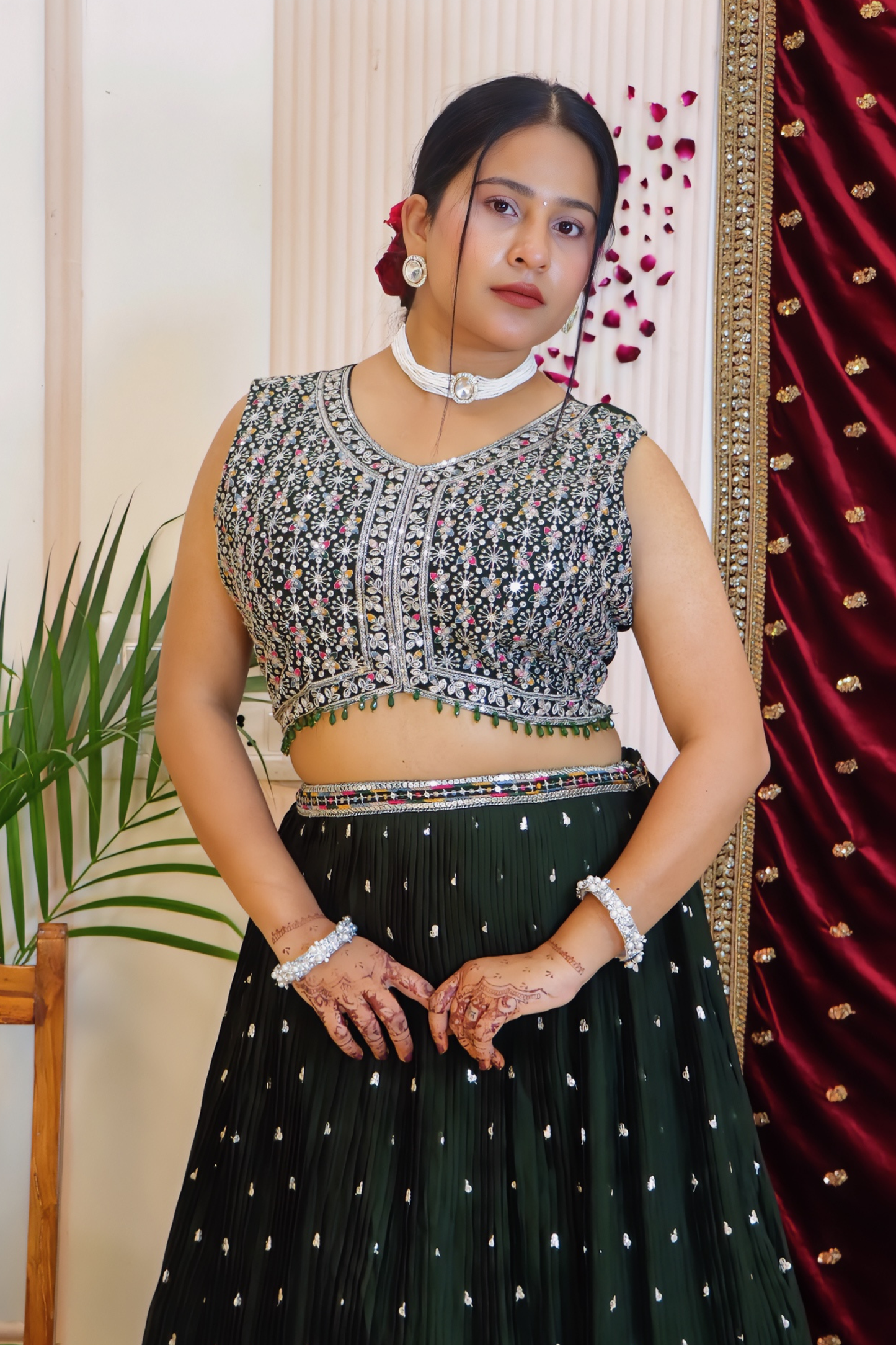 Deep Emerald Lehenga