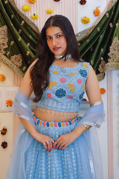 Powder Blue Lehenga