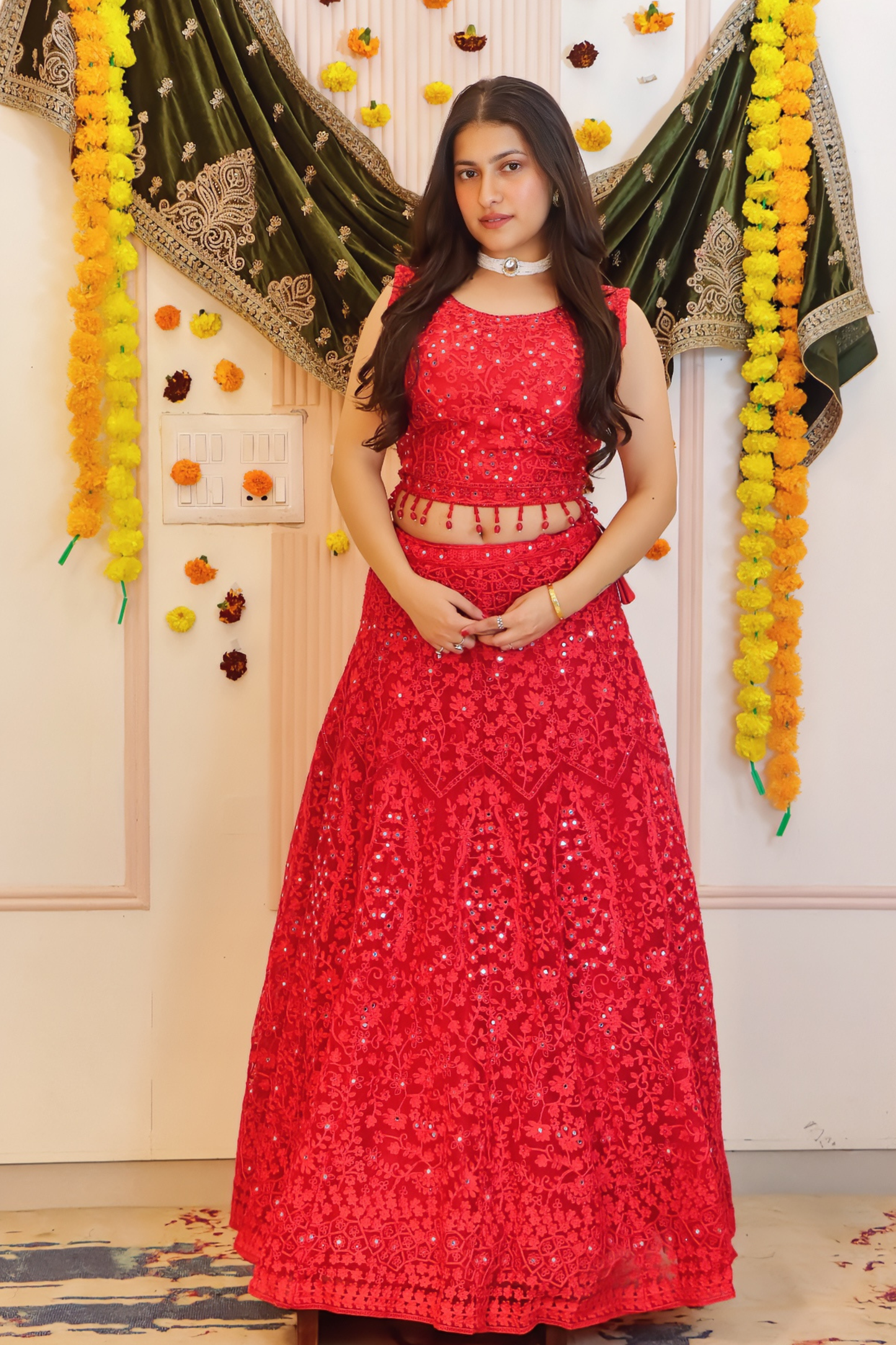 Crimson Red Lehenga