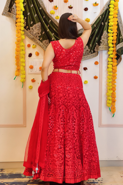 Crimson Red Lehenga