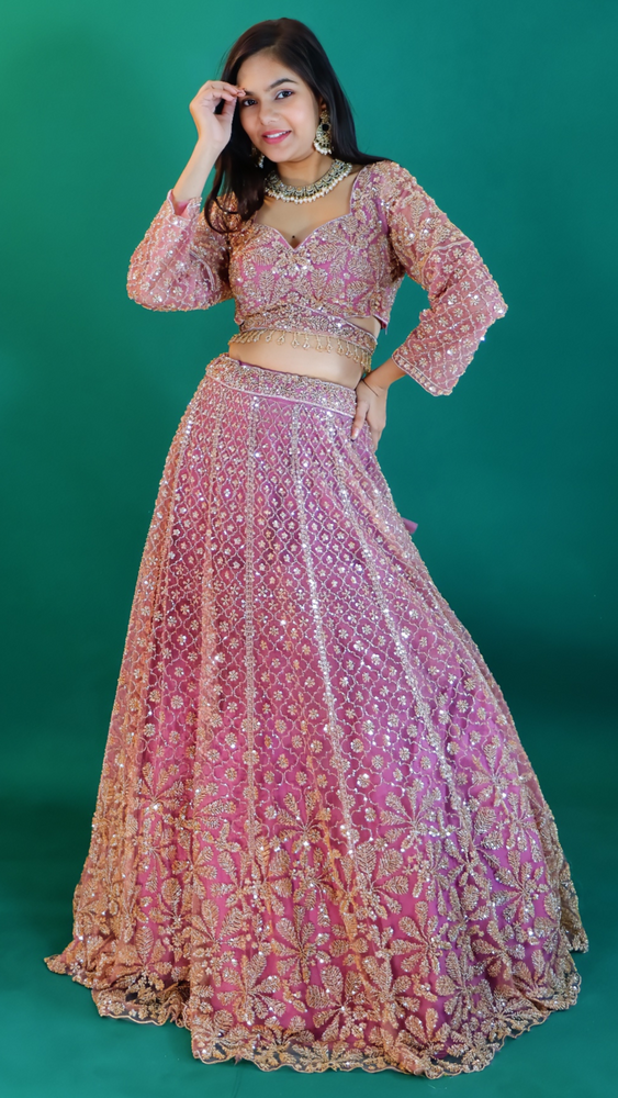 Onion Net Lehenga