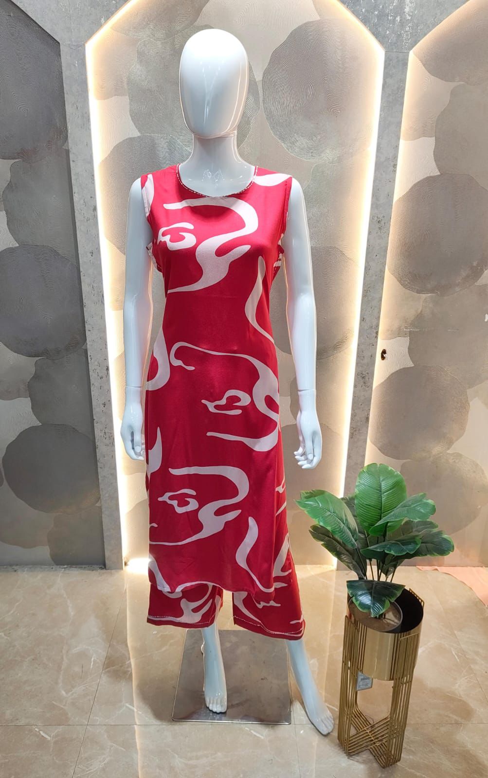 Second Look (Red with Abstract Swirls)
