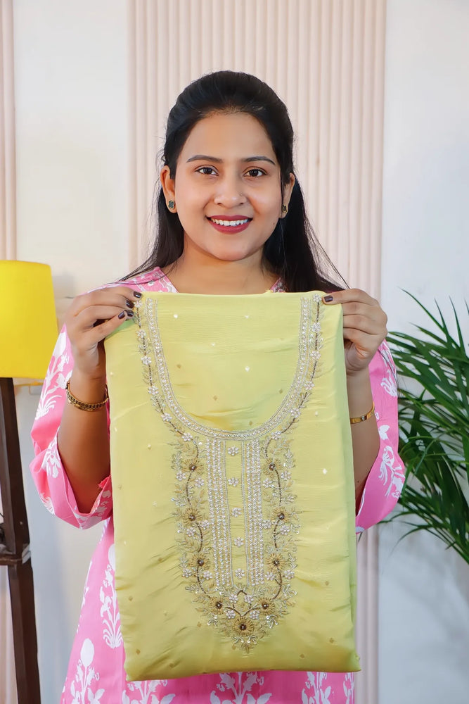 Regal Chanderi Unstitched Suit Set