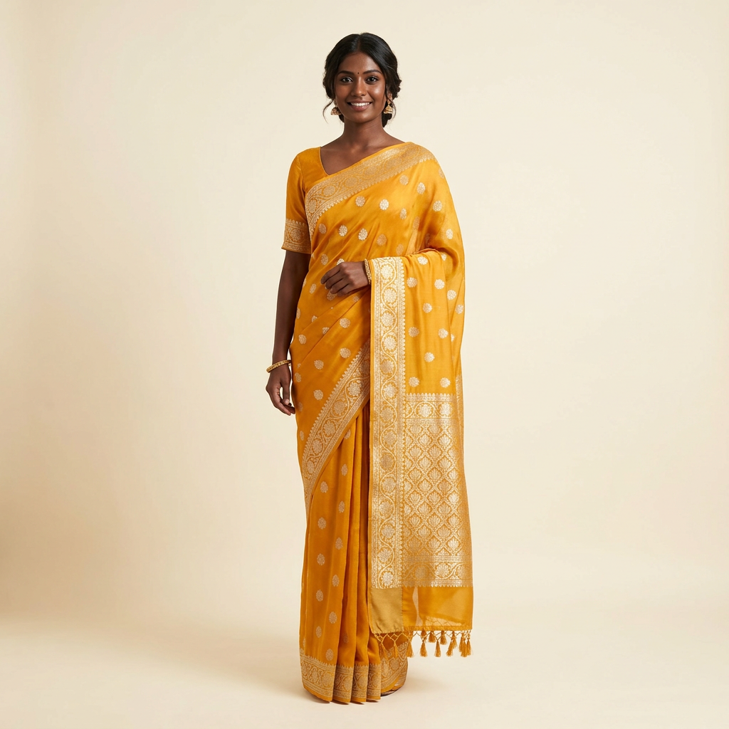 Radiant Yellow Silk Saree