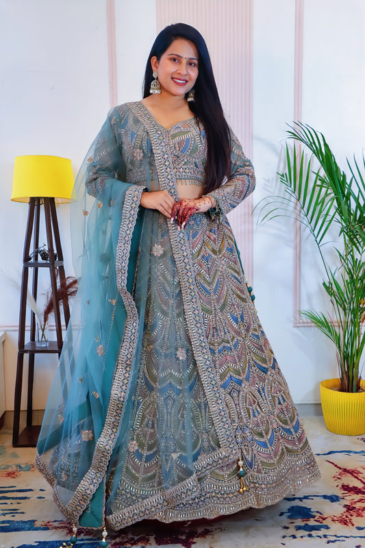Royal Hunter Green Lehenga