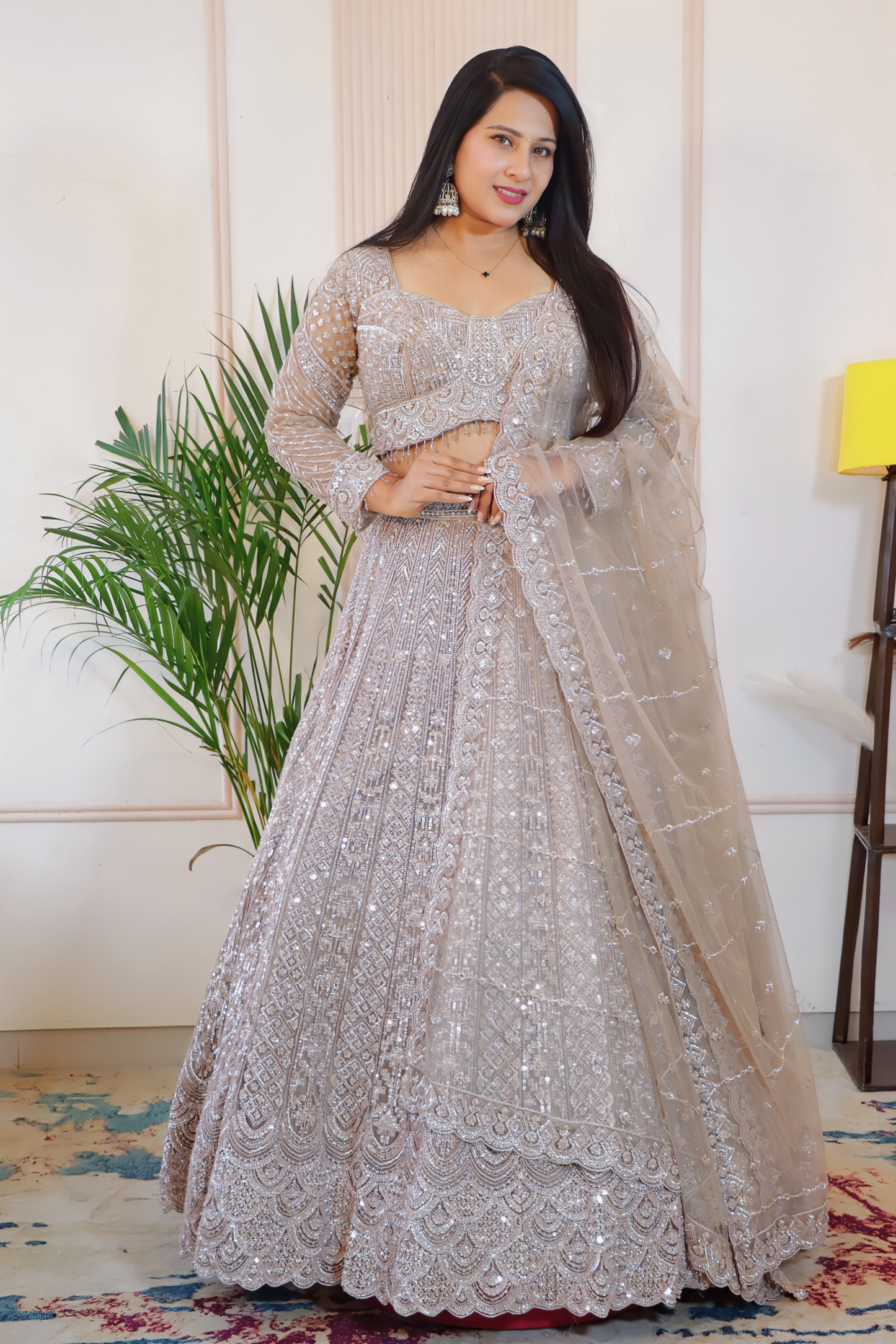 Silver Grey Bridal Lehenga