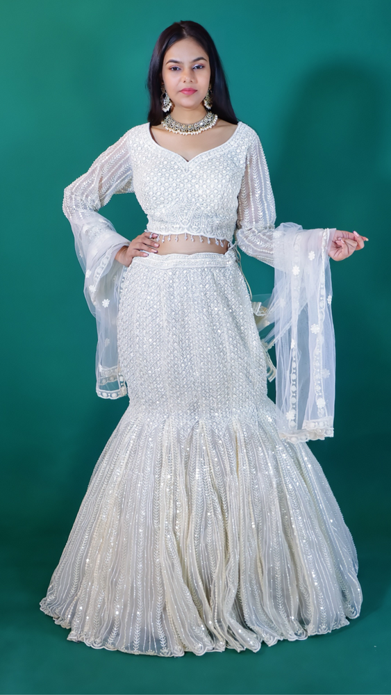 Elegant Off-White Lehenga