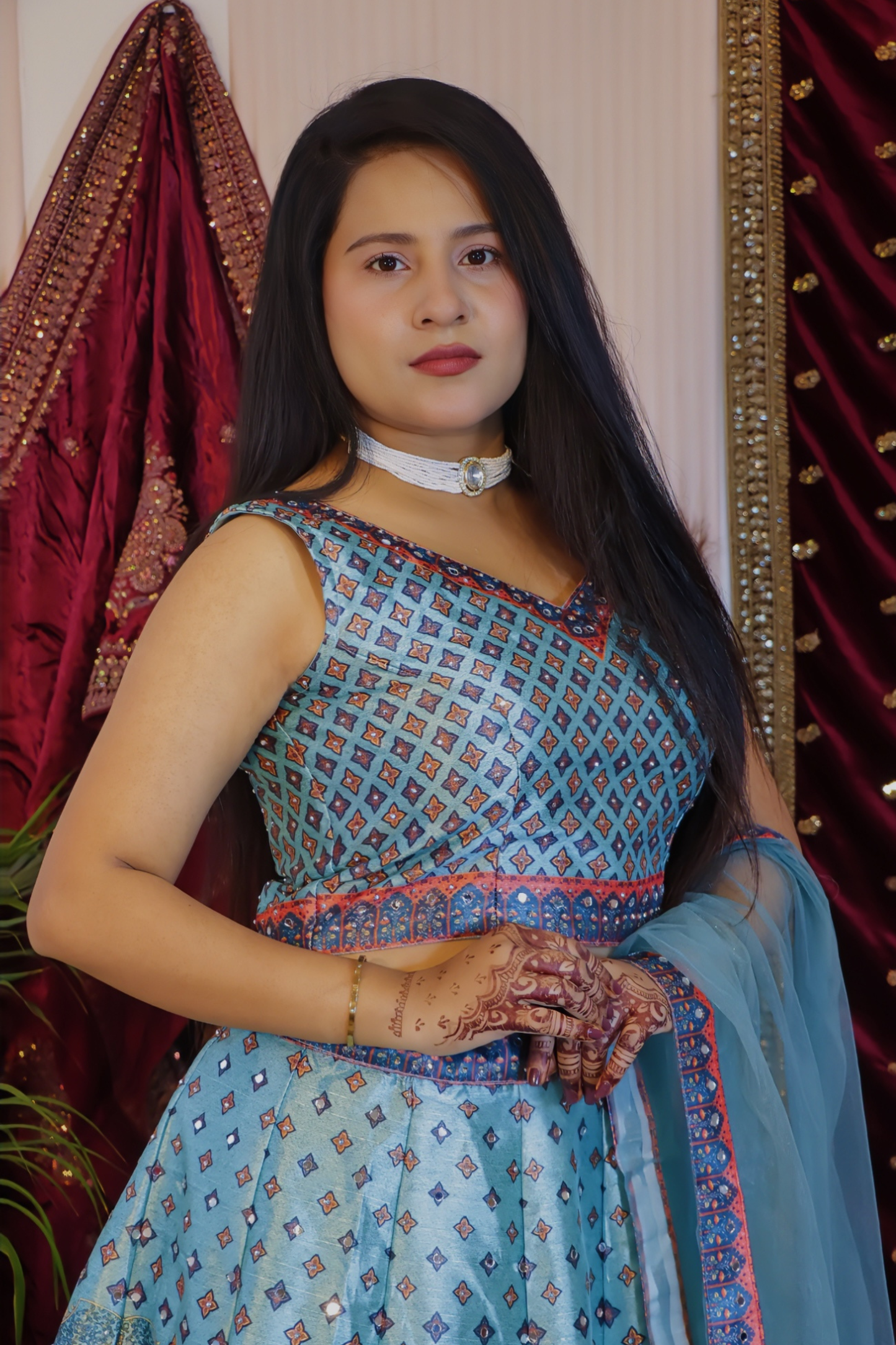 Serene Radium Blue Lehenga