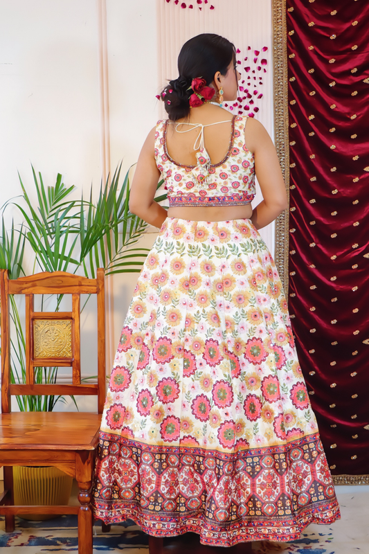 Soft Ivory Floral Lehenga