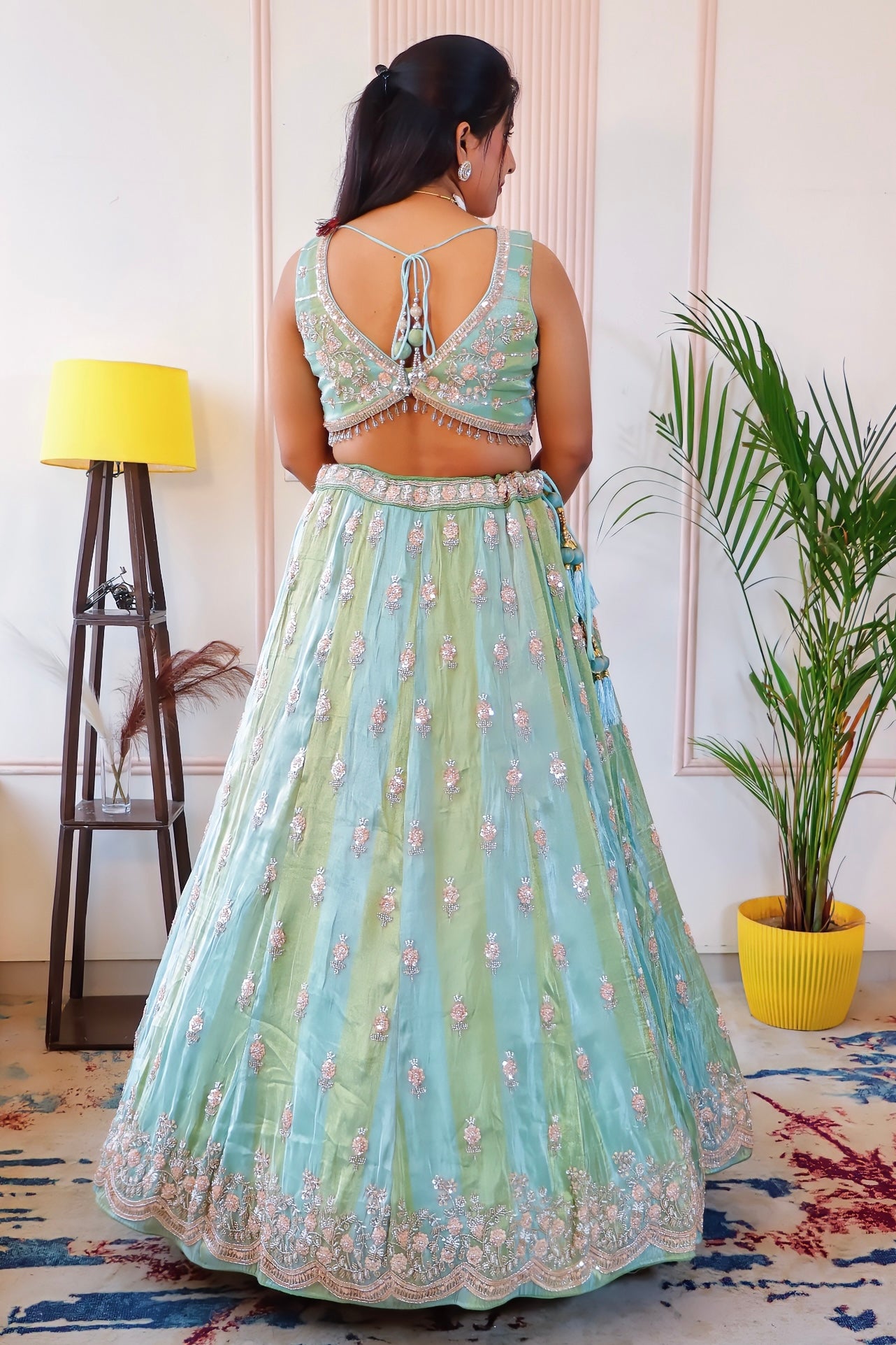 Ombre Elegance Crop Top Lehenga