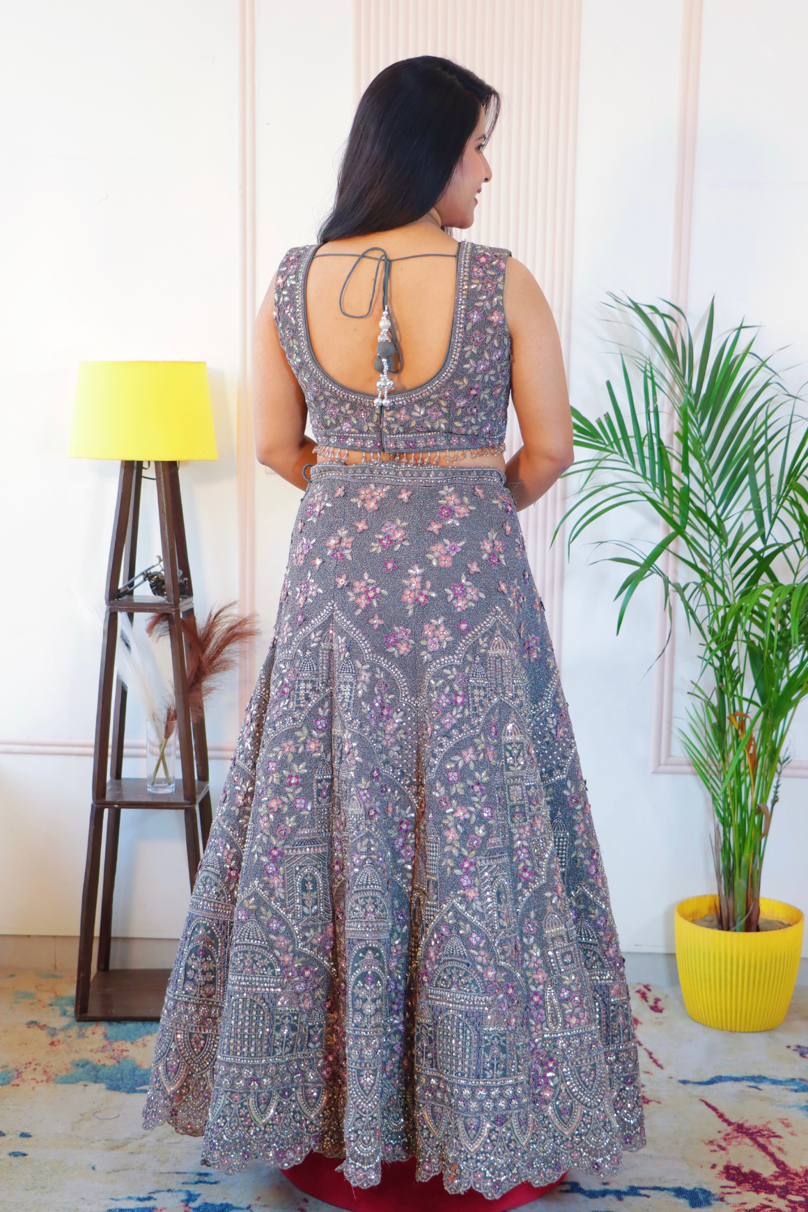 Heena Green Crop Top Lehenga