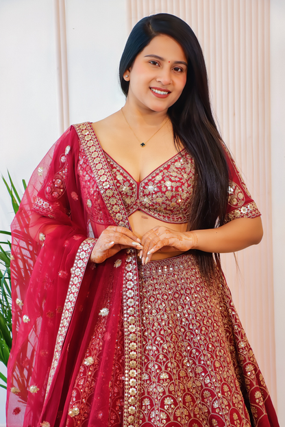 Maroon Bridal Lehenga