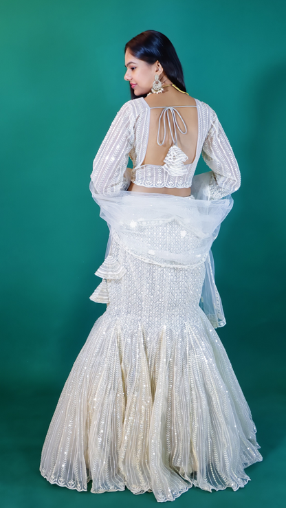 Elegant Off-White Lehenga