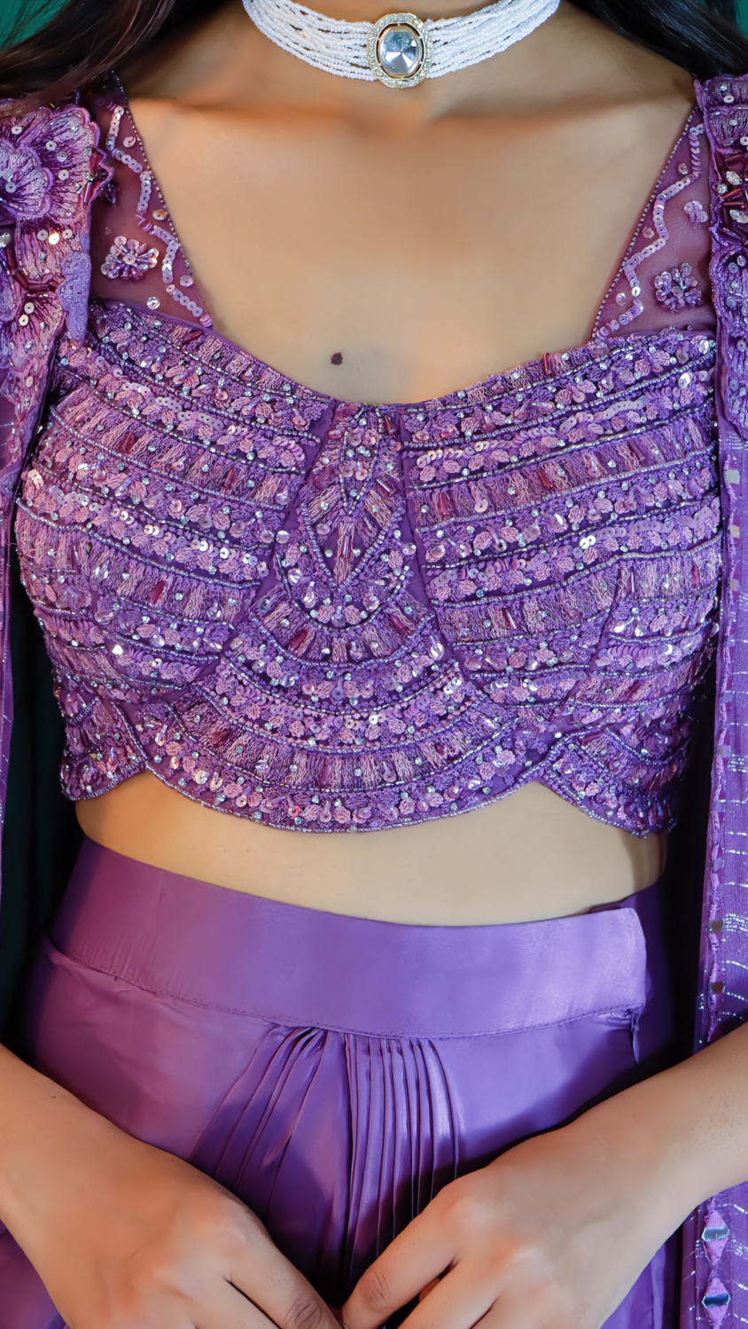 Dhoti Style Dress with Shrug – Dusty Mauve