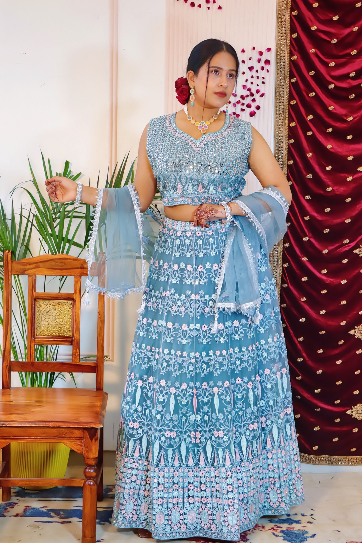 Pastel Blue Lehenga