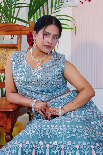 Pastel Blue Lehenga