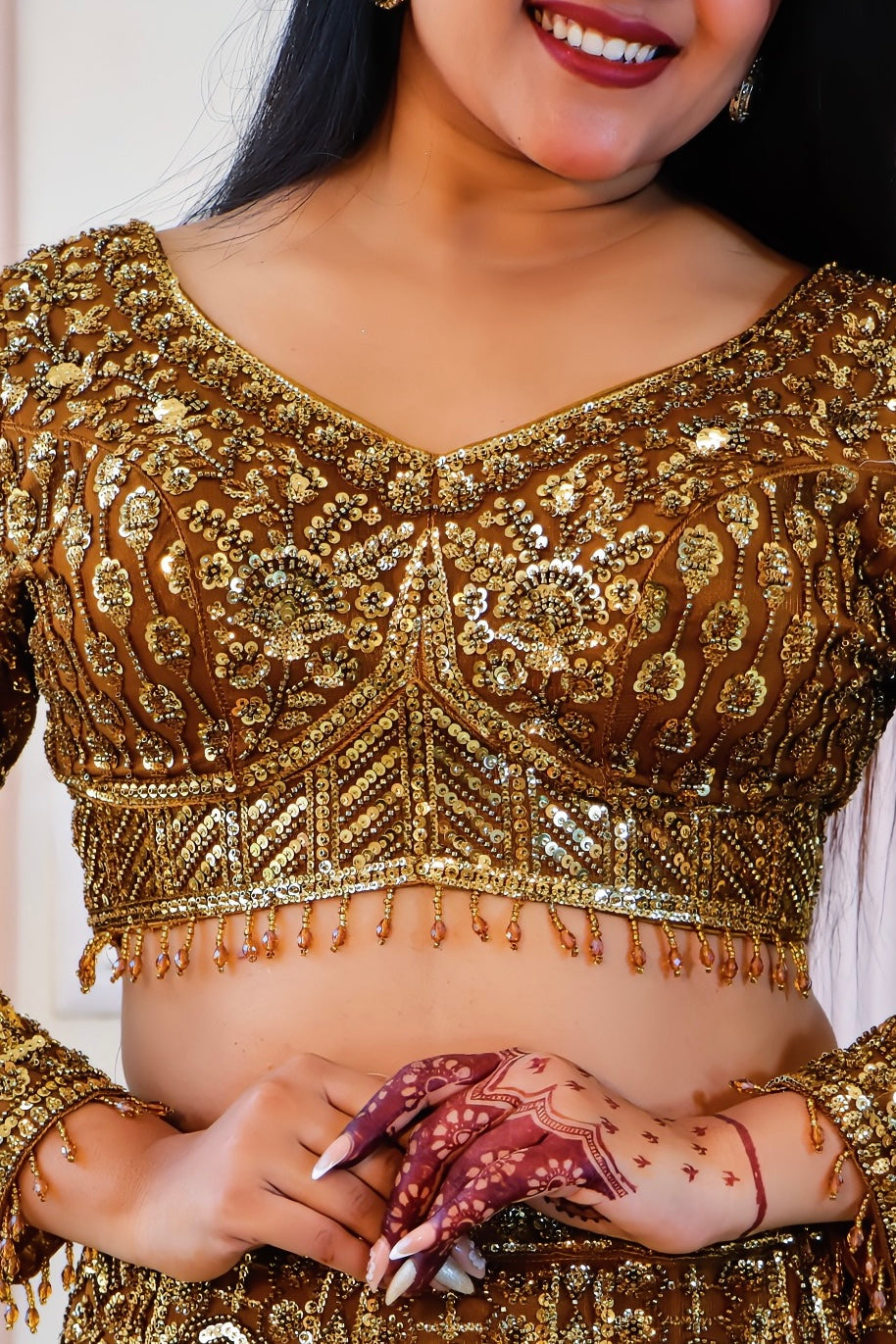 Bronze Lehenga Set