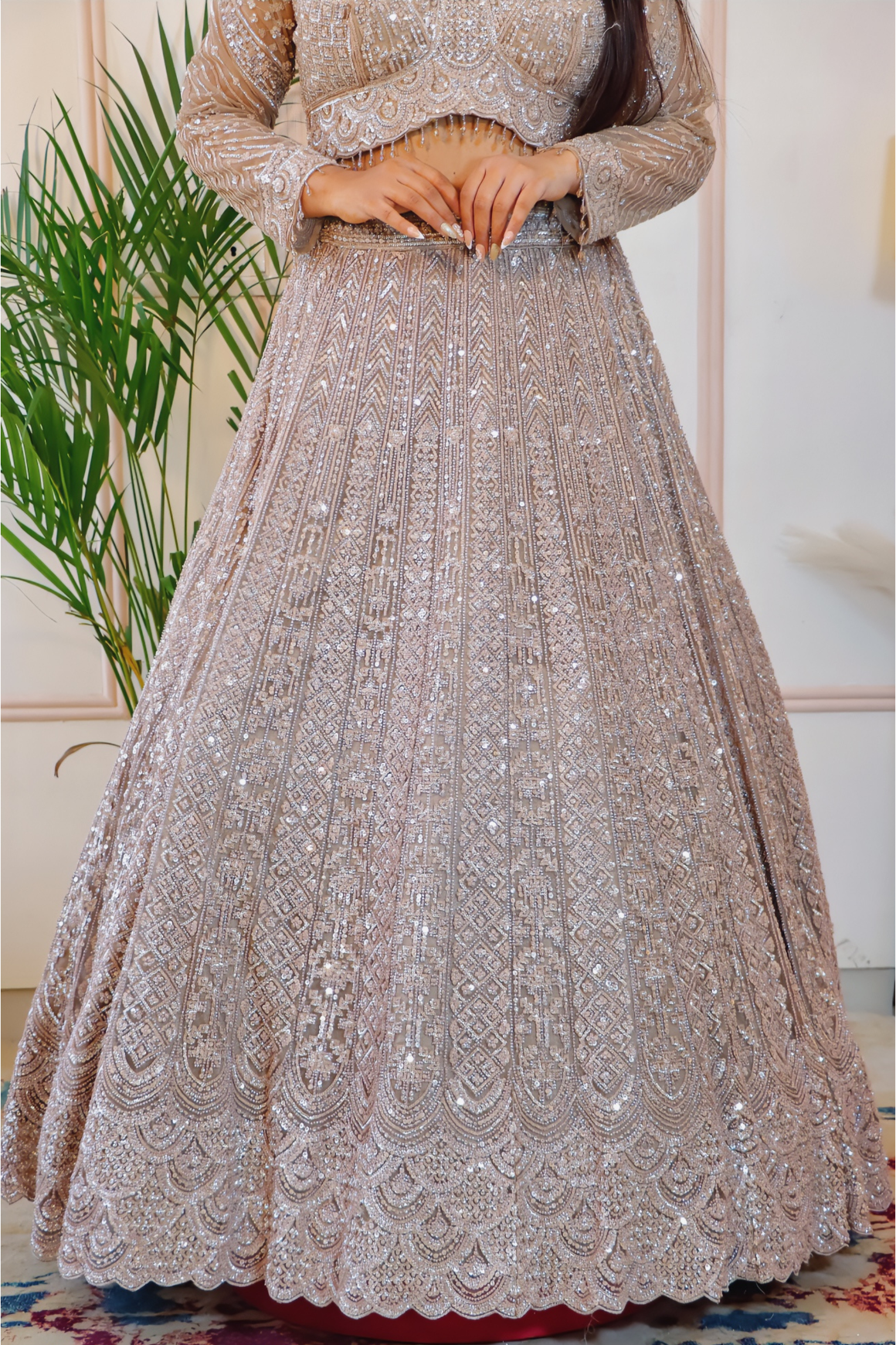 Silver Grey Bridal Lehenga
