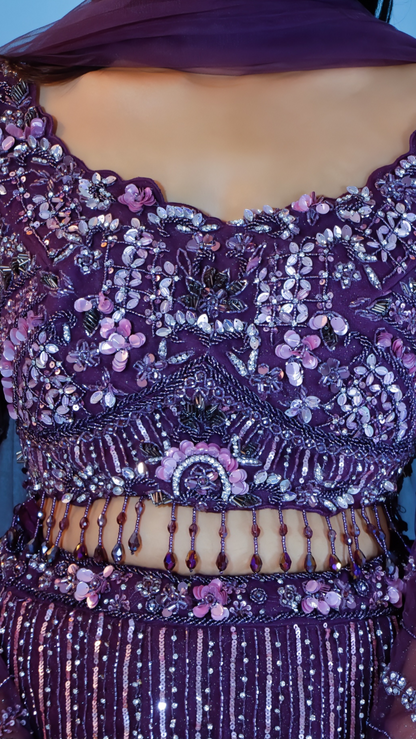 Fish Cut Lehenga – Deep Mauve