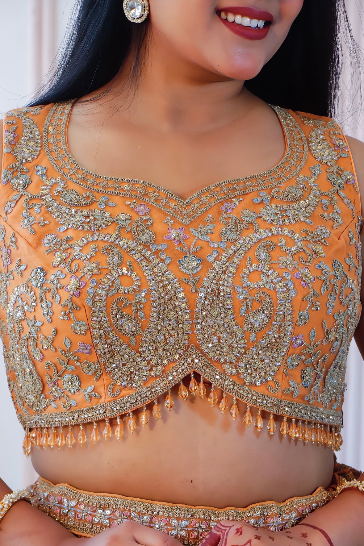 Radiant Burnt Orange Lehenga