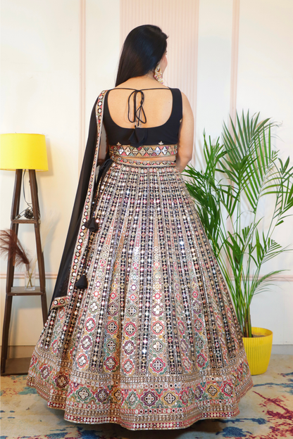 Black Lehenga with Gota Patti