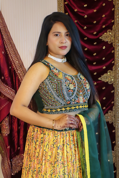 Vibrant Mustard Lehenga