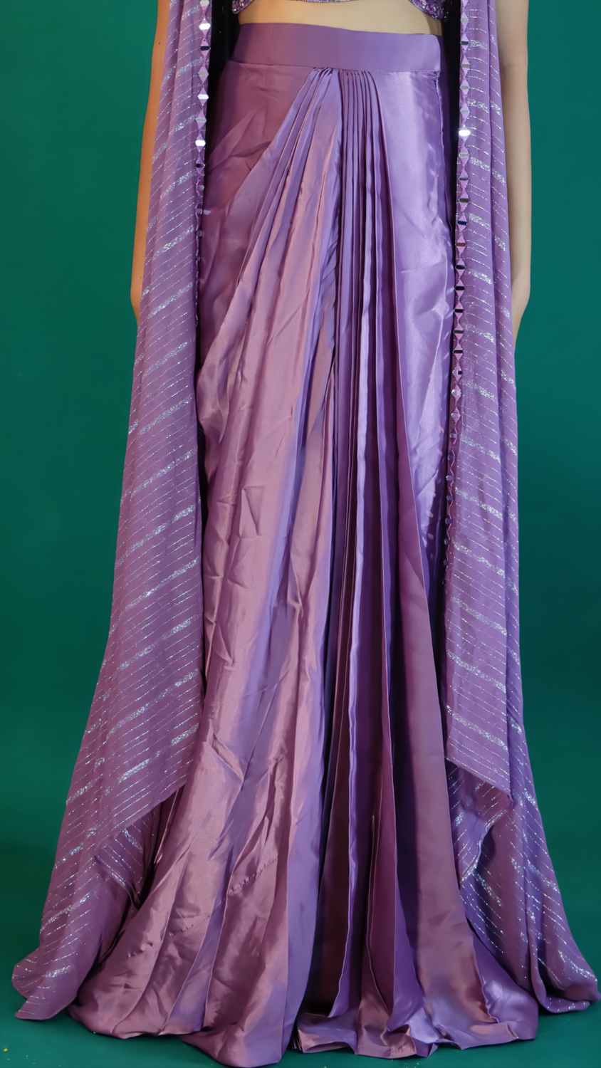 Dhoti Style Dress with Shrug – Dusty Mauve