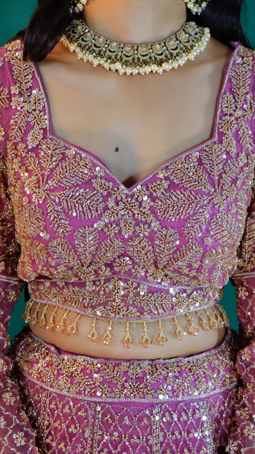 Onion Net Lehenga