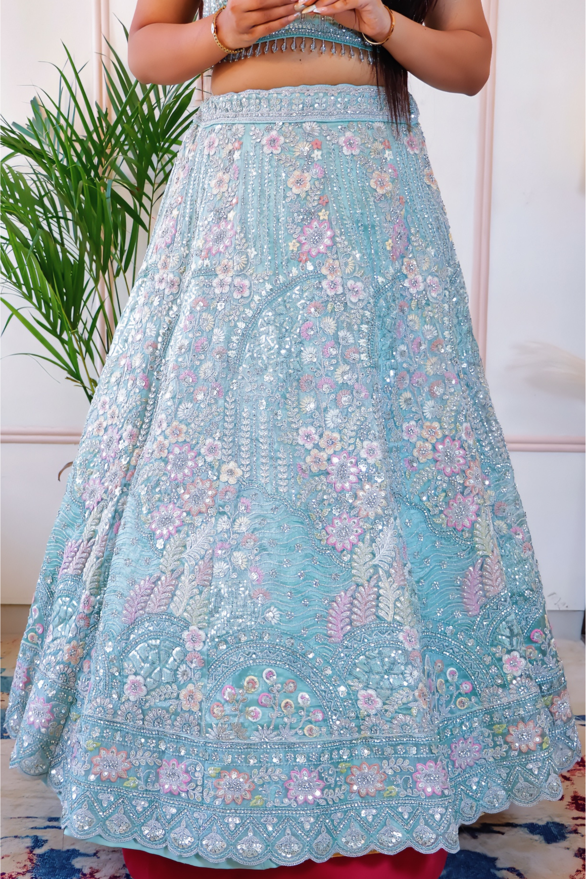 Pastel Mint Green Lehenga