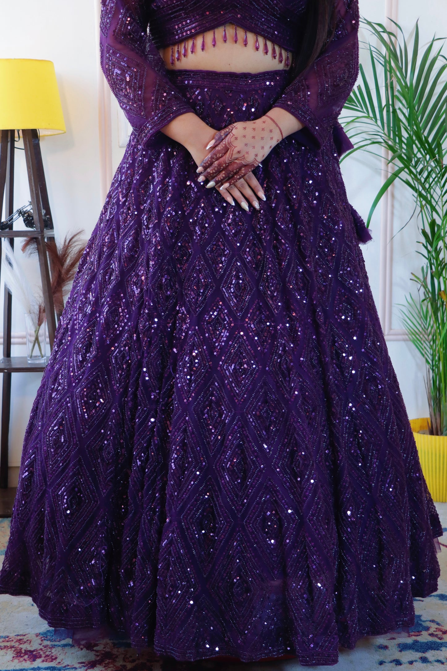 Elegant Lehenga in Wine