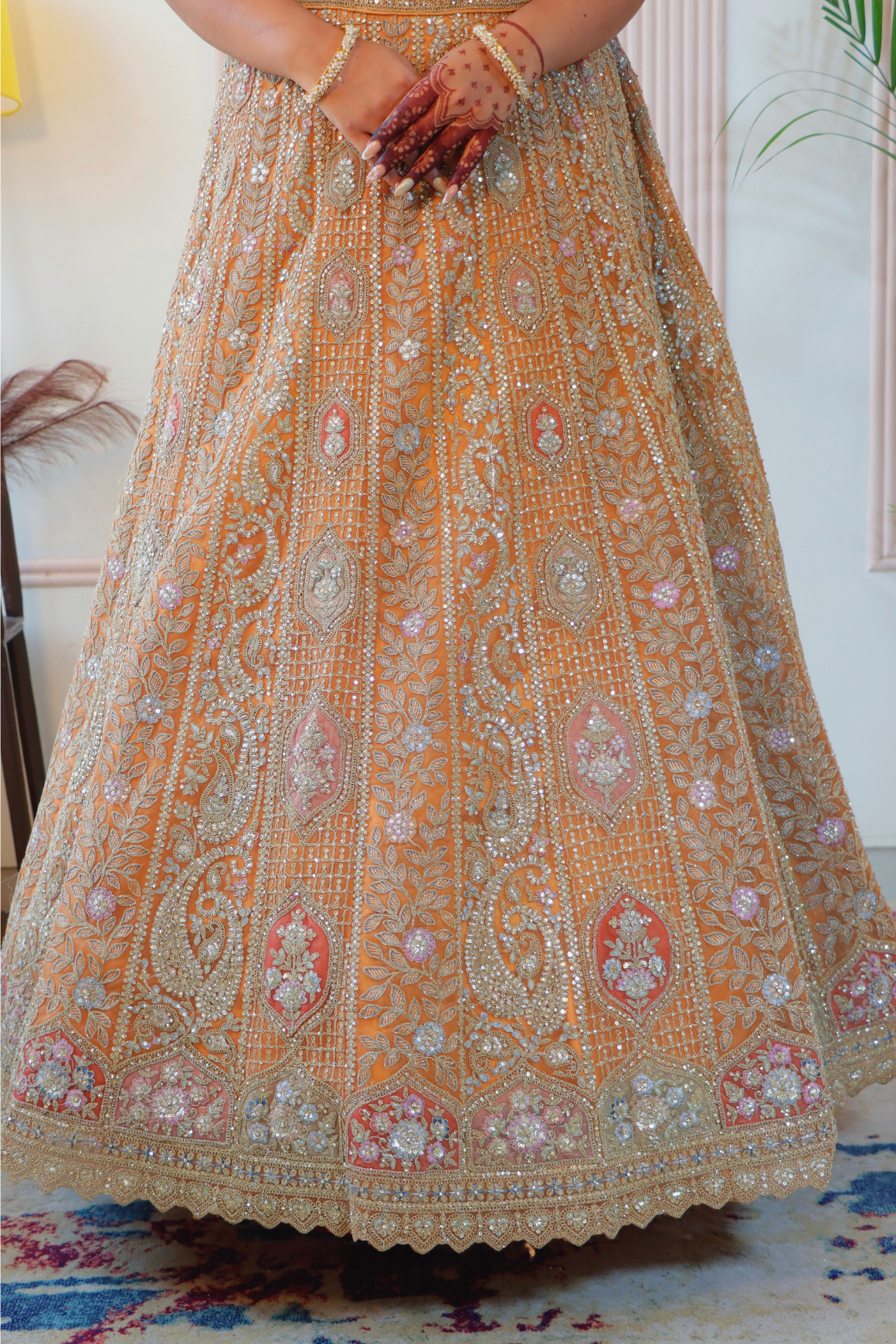 Radiant Burnt Orange Lehenga