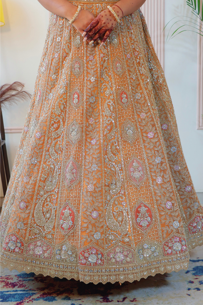 Radiant Burnt Orange Lehenga