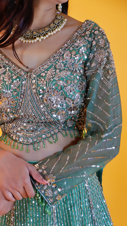 Green Elegant Lehenga