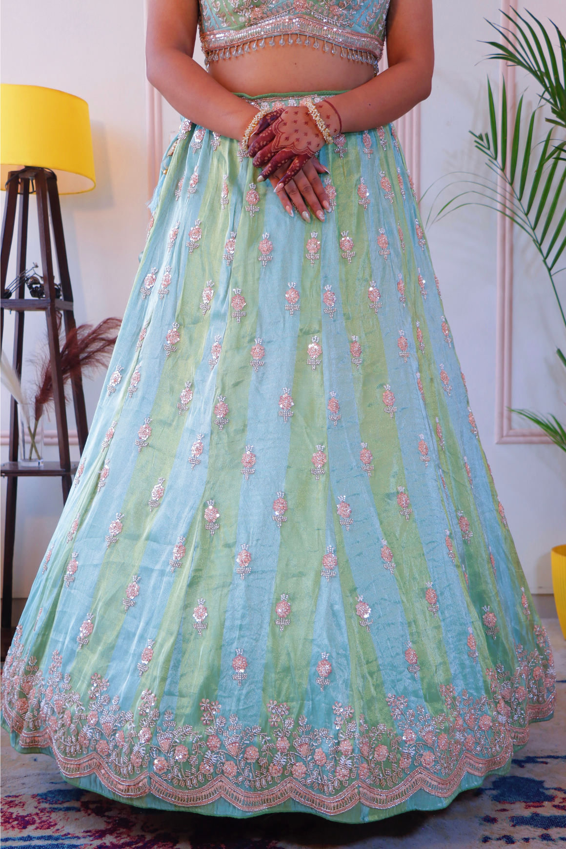 Ombre Elegance Crop Top Lehenga