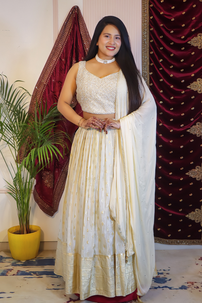 Gold Ivory Lehenga