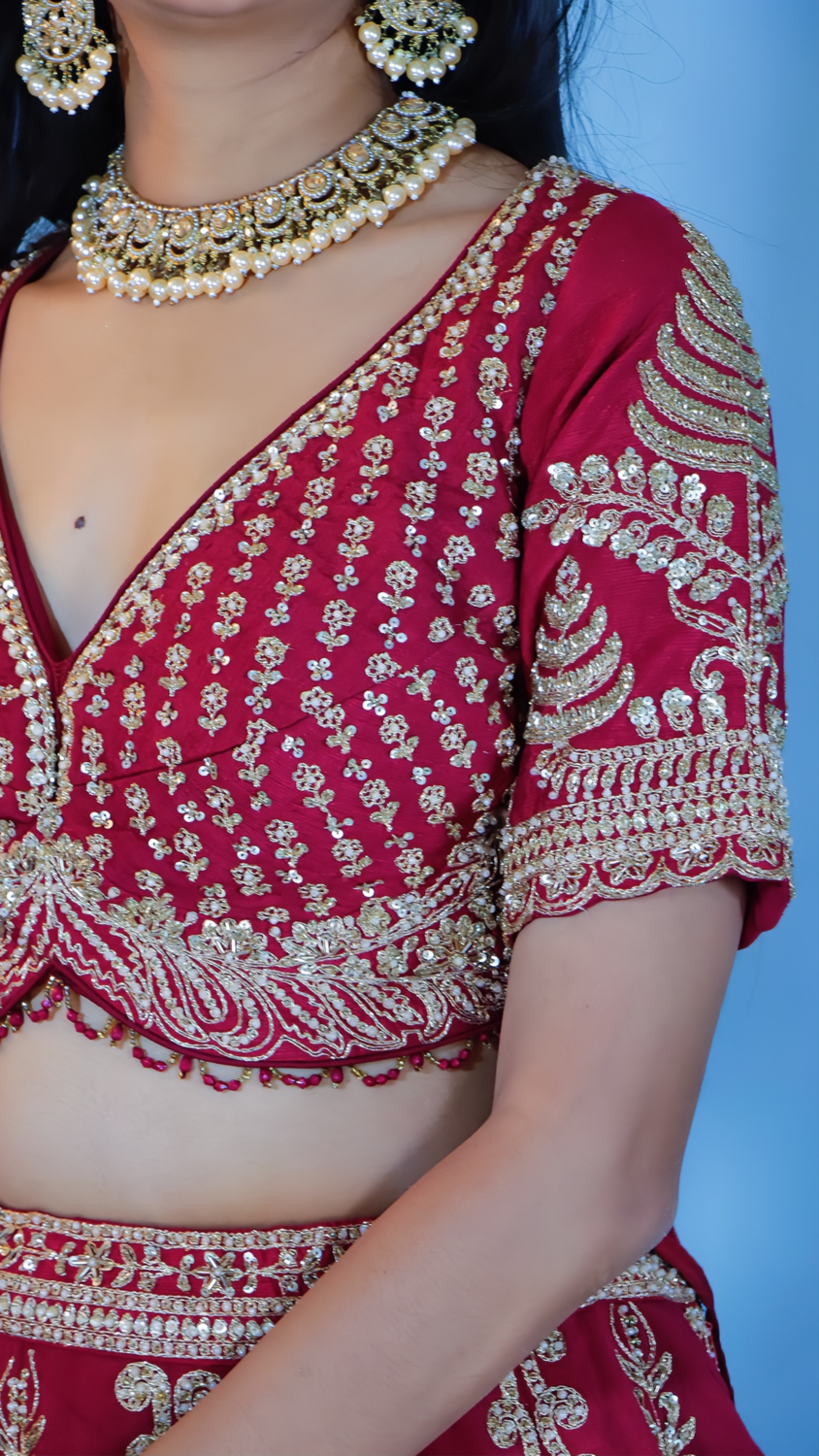 Maroon Bridal Lehenga