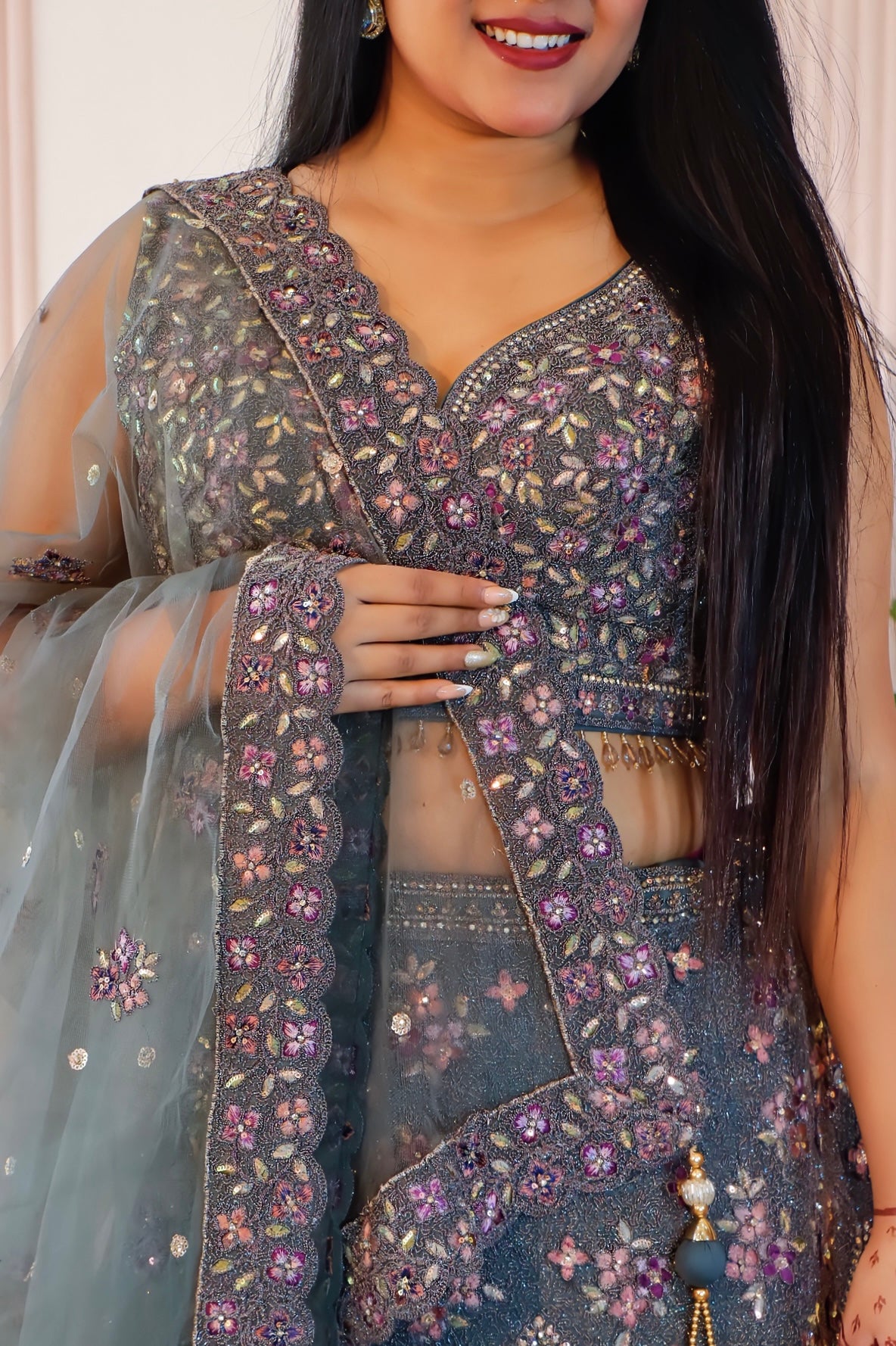 Heena Green Crop Top Lehenga